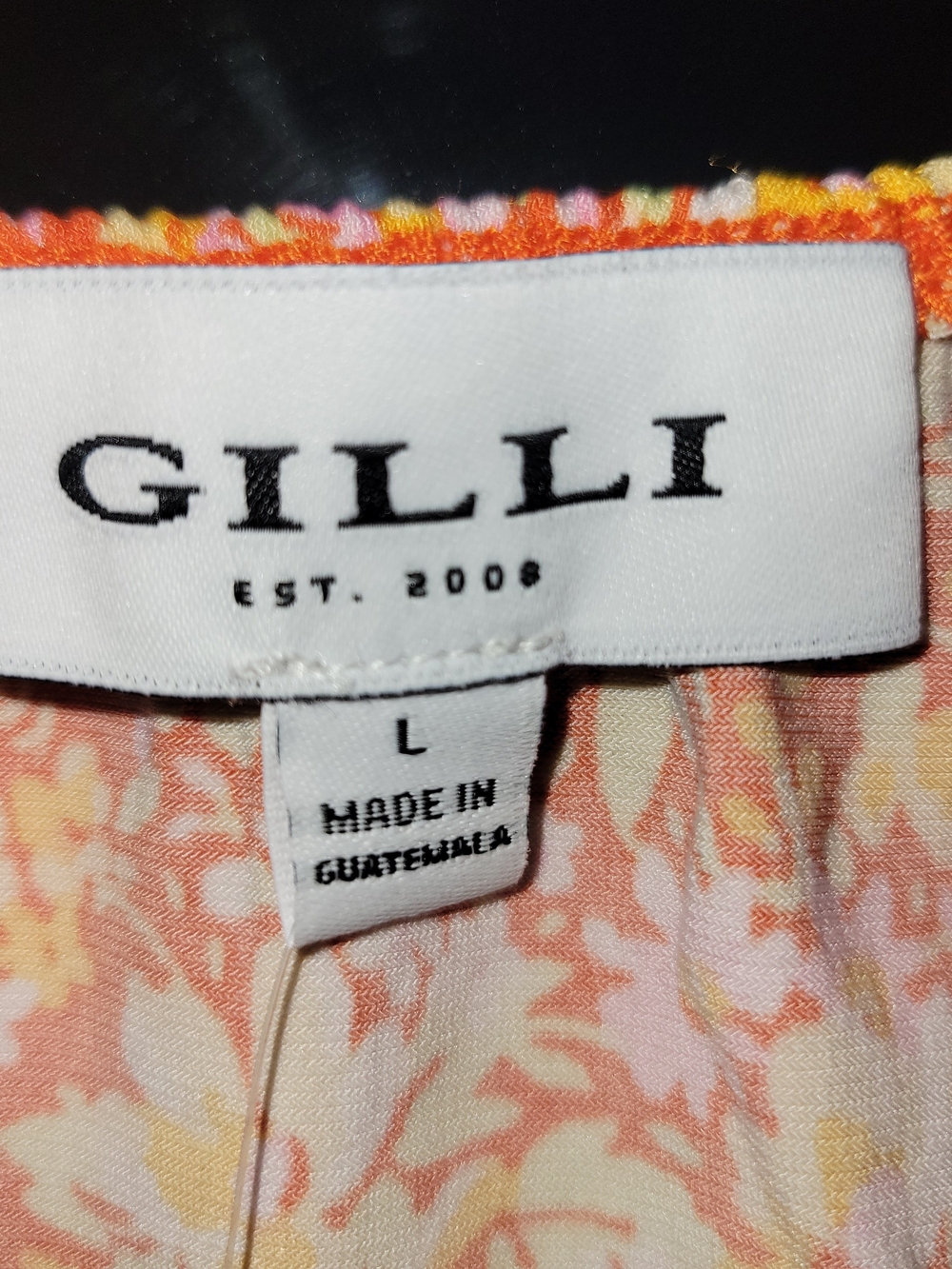 Gilli Orange Pink Floral Sleeveless Tank Top - Picture 3 of 5